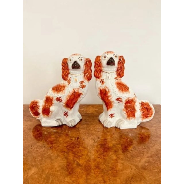 Late 19th Century Large Antique Victorian Seated Spaniel Figurines, 1880, Set of 2 For Sale - Image 5 of 5