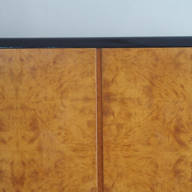 Art Deco Three-Door Wardrobe with Burl Wood Veneer, 1940 For Sale - Image 11 of 18