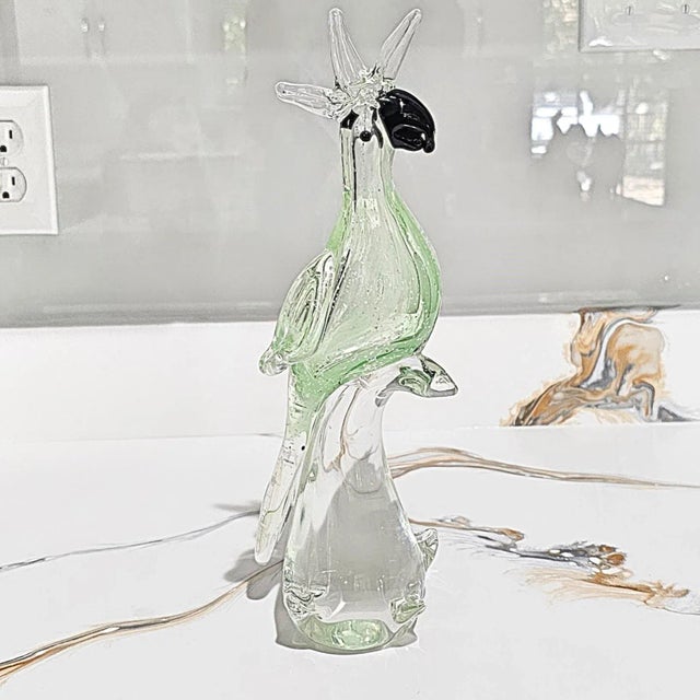 Late 20th Century Murano-Style Glass Parrot Sculpture For Sale - Image 17 of 17