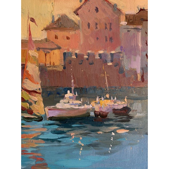 Oil Painting Evening at the Yacht Club Yuriy Suprunchuk For Sale - Image 10 of 12