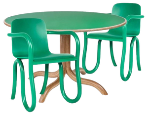 Spectrum Green Kolho Original Dining Chairs and Table by Made by Choice, Set of 3