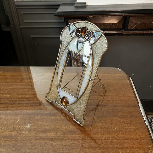 Art Nouveau / Art Deco Photo Holder on Brass Stand, 1910s For Sale - Image 3 of 18