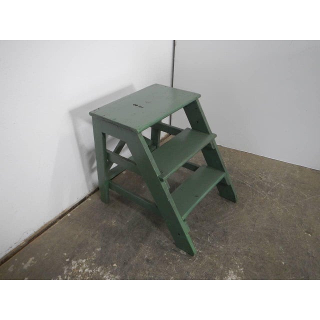 Industrial Fir Stool Ladder, 1960s For Sale - Image 3 of 10