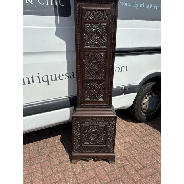 Brown Antique Georgian Longcase Clock in Oak by Michael Wilde, 1775 For Sale - Image 8 of 18