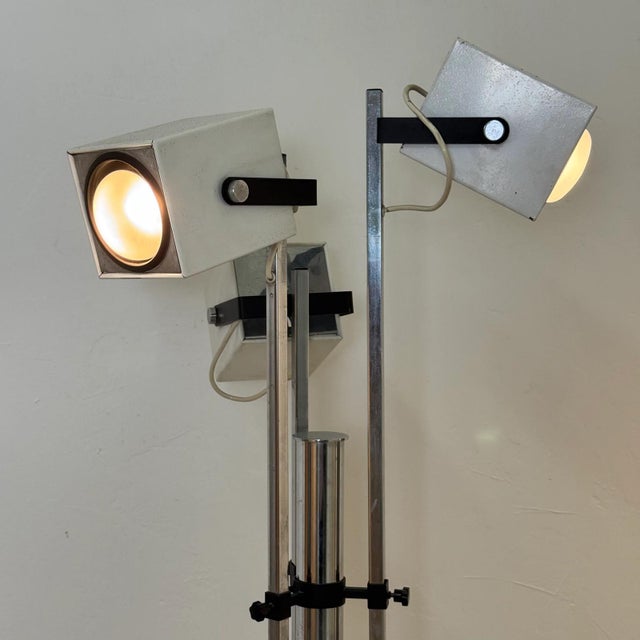A floor lamp designed by pat hoffman for lucitalia in the 1970s, this technically and sculpturally italian design piece is...