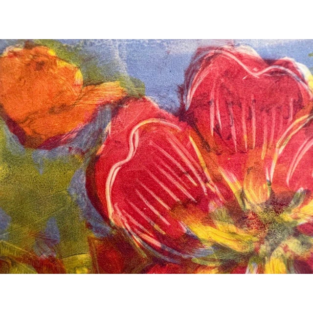 Paper Late 20th Century Arts & Crafts Style Botanical Woodblock Print For Sale - Image 7 of 8