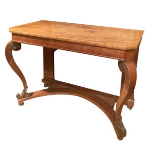 Art Nouveau Italian Wooden Console Table For Sale
