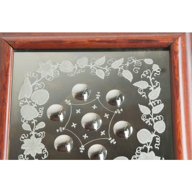 English 19th Century Square Framed Convex Bullseye Mirror For Sale - Image 4 of 8