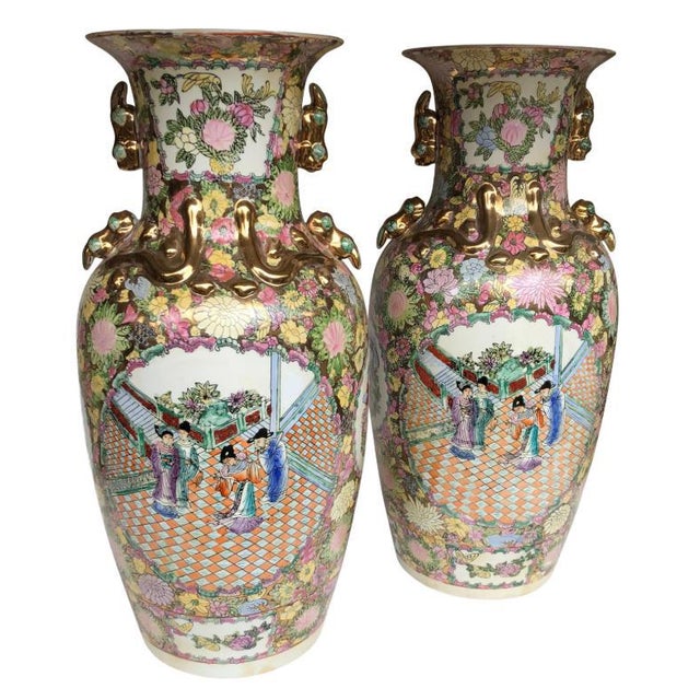 Large China Vases, 20th Century, Set of 2 For Sale - Image 10 of 10