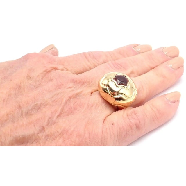 1980s 1980s Bulgari Bvlgari Star of David Shape Citrine Bombe Yellow Gold Ring, Size 6 For Sale - Image 5 of 8