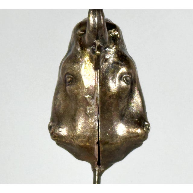 Silver Antique Silver Plate Bovine Skewer: French Figural Food Ornament For Sale - Image 8 of 10