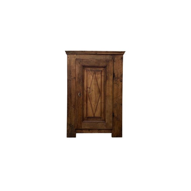 Antique Walnut Cabinet with Diamond-Shaped Door, 1800s For Sale - Image 5 of 5