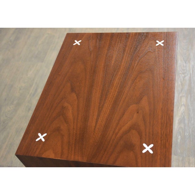 1960s Refinished American of Martinsville Walnut and Aluminum Nightstand For Sale In Boston - Image 6 of 7