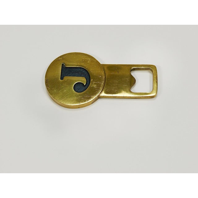 Carl Auböck Letter J Initials Brass Bottle Opener #4919 attributed to Carl Auböck, Vienna, 1960s For Sale - Image 4 of 18