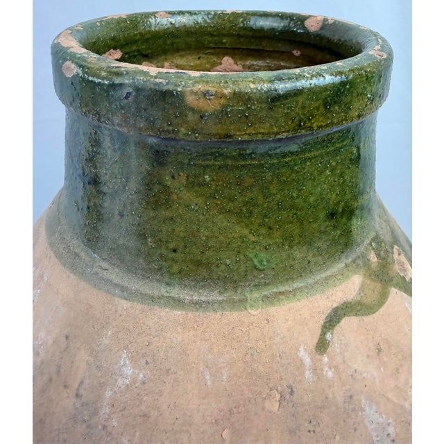 Ceramic Mid 20th Century Turkish Terracotta Oil Jar With Green Glaze – Rustic Mediterranean Vessel For Sale - Image 7 of 7
