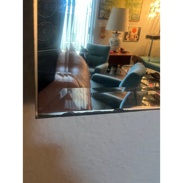 Vintage Mid Century Modern Solid Brass Wall Mirror 1970s Postmodern 80s For Sale In Palm Springs - Image 6 of 11
