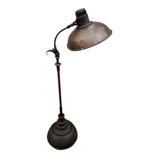 1940s Antique General Electric Art Deco Industrial Brass Flood Lamp For Sale
