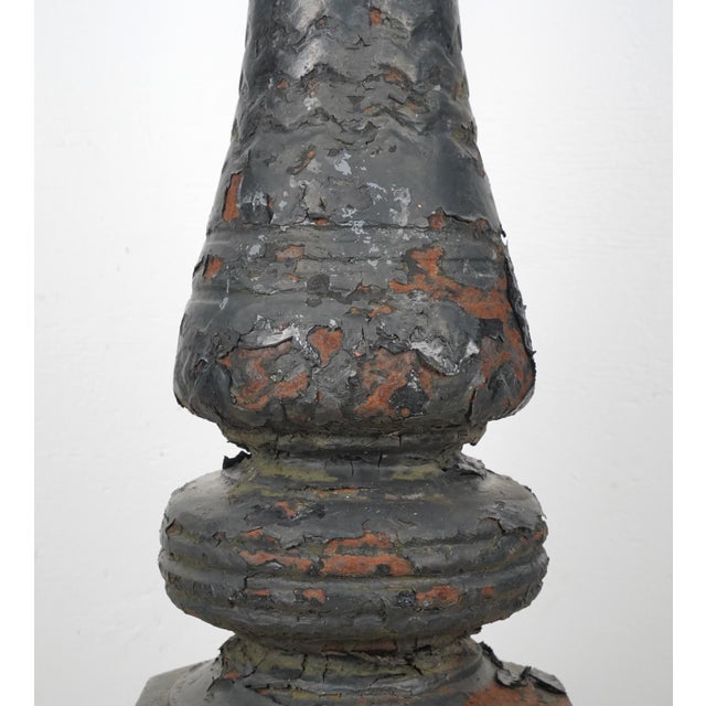 Pair of Antique Victorian 48.5 In. Black Cast Iron Newel Posts For Sale - Image 10 of 16