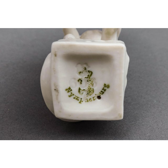 Ceramic Antique Nymphenburg Germany White Porcelain Monkey Figurine Holding Fruit For Sale - Image 7 of 7