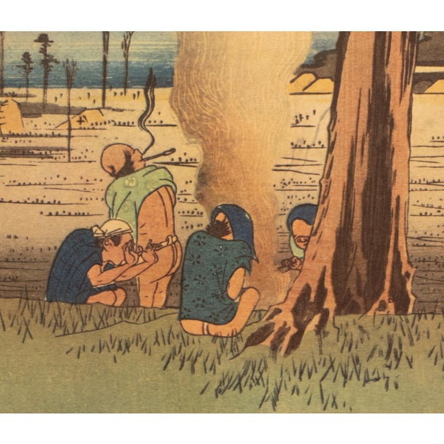 1960 After Hiroshige "The 53 Stations of Tokaido Road: 29th Station", French Ukiyo-E Print For Sale - Image 9 of 11