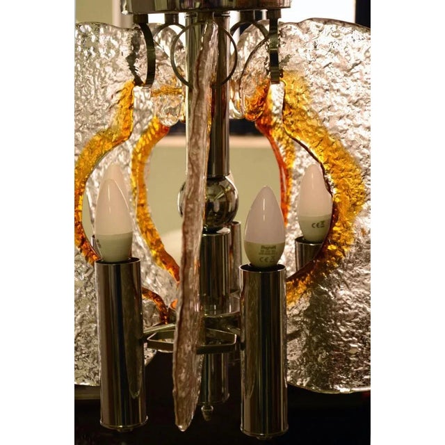1970s Blown Glass Chandelier attributed to Mazzega, 1970s For Sale - Image 5 of 7