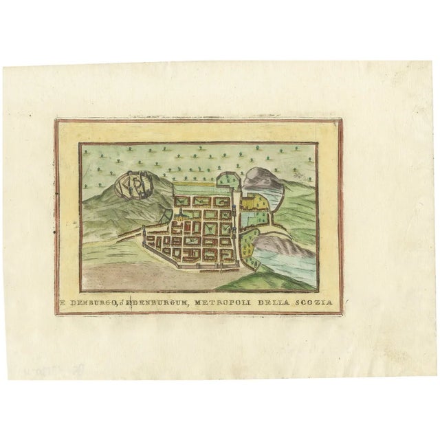 Edinburgh City Plan, Italy, 1700s For Sale