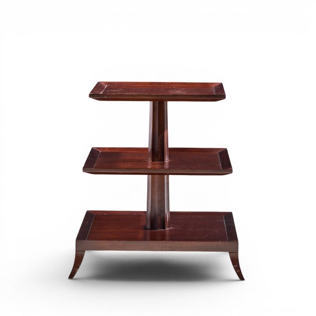 Thomas Pheasant Contemporary American Three Tiered Mahogany End Table For Sale In Chicago - Image 6 of 8