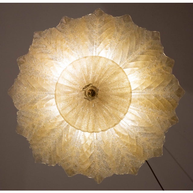 1970s Italian Murano Glass Gold Flush Mount For Sale - Image 12 of 12