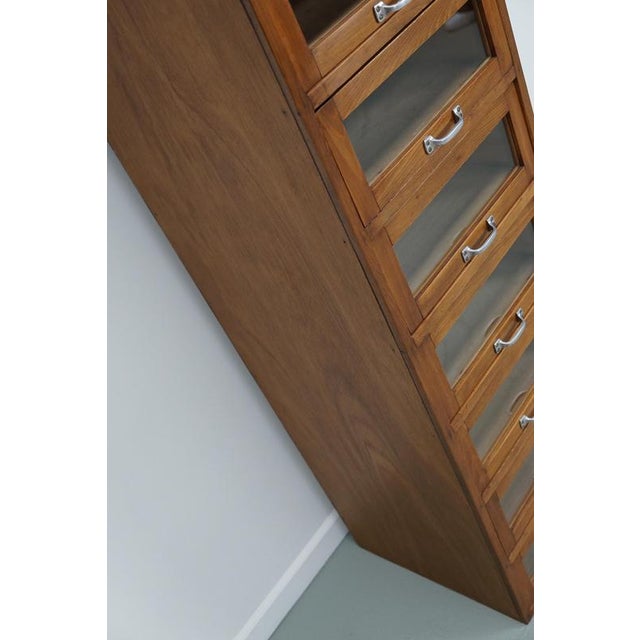 Vintage German Beech and Oak Haberdashery Shop Cabinet, 1950s For Sale - Image 15 of 17