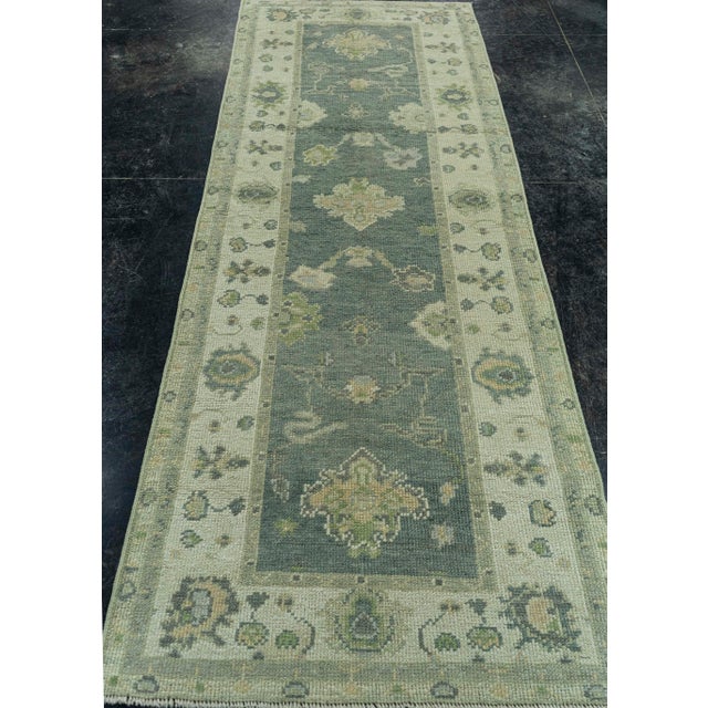 Black Turkish Oushak Rug 2'10" x 8'4" #19132 For Sale - Image 8 of 8