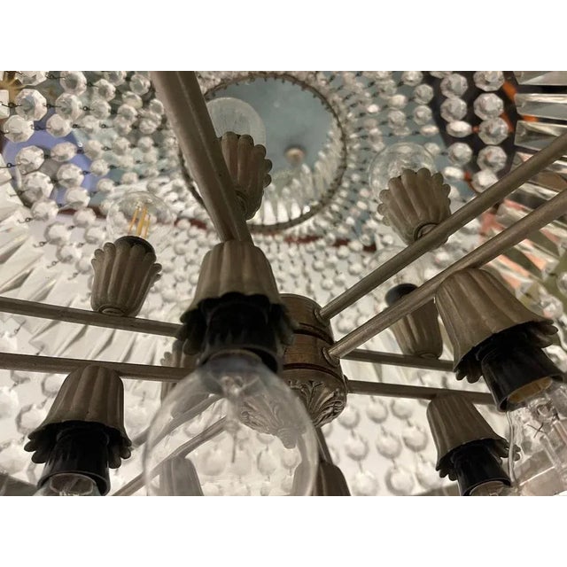 Large Crystal Chandelier, 1950s For Sale - Image 9 of 12