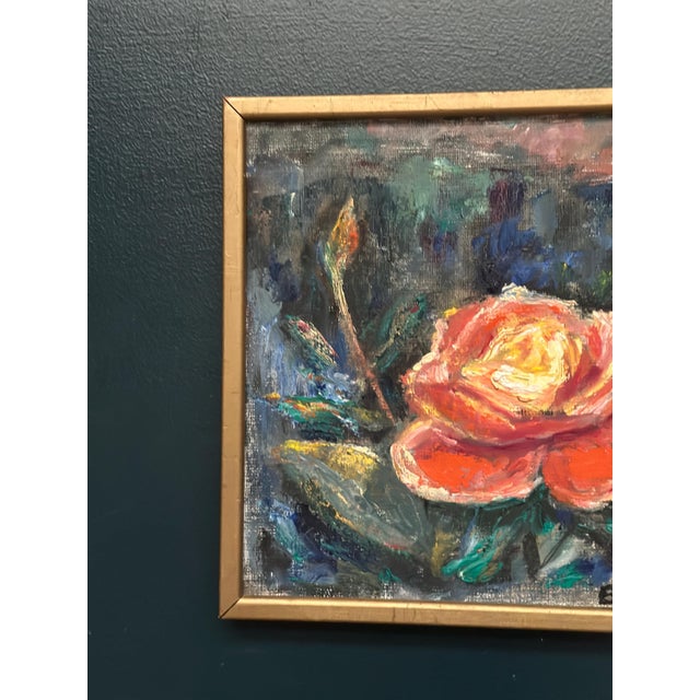 B. Högsk, Yellow Rose, 1960s, Oil on Canvas, Framed For Sale - Image 8 of 12