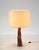 Midcentury Italian Sculptural Table Lamp in Curved Brown Leather, 1970s For Sale - Image 10 of 16
