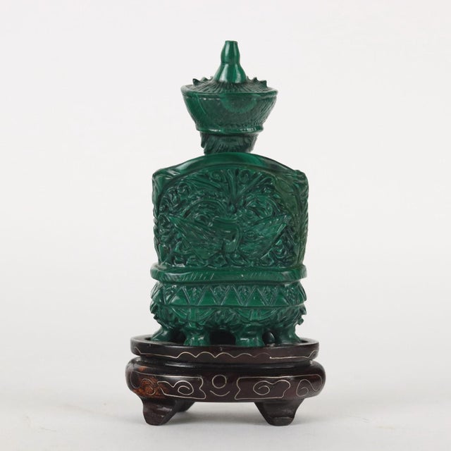Gemstone Malachite Sculpture, China, 1900s For Sale - Image 7 of 10