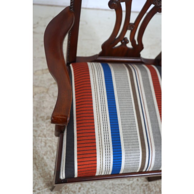 Brown Set of 8 Maitland Smith Mahogany Dining Chairs For Sale - Image 8 of 18