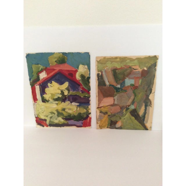 1960s Richard Snyder Modern Abstract Oil Paintings - Set of 2 For Sale - Image 11 of 11