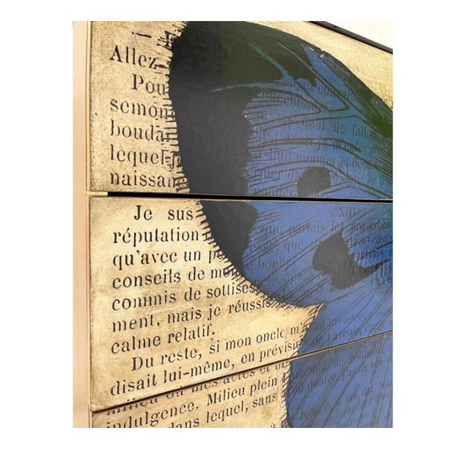 Late 20th Century Mid Century Art Deco Style Italian Handcrafted Pop Art Six-Drawer Chest Cabinet For Sale - Image 5 of 11