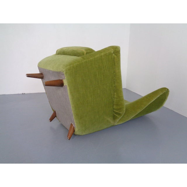 Brown Italian Mohair Wingback Chair, 1950s For Sale - Image 8 of 11