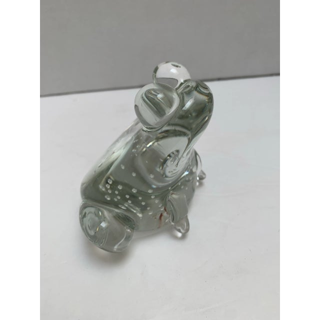 1980s Artisan Blown Glass Frog Decor Accent or Paperweight For Sale - Image 5 of 11