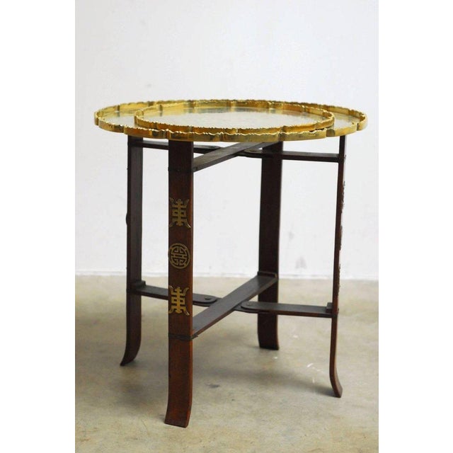 Asian Folding Brass Tea Tray Table or Drinks Table Chairish