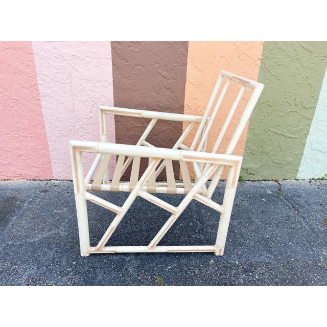 Off-white Palm Beach Regency Metal Chippendale Outdoor Dining Set - Set of 5 For Sale - Image 8 of 12