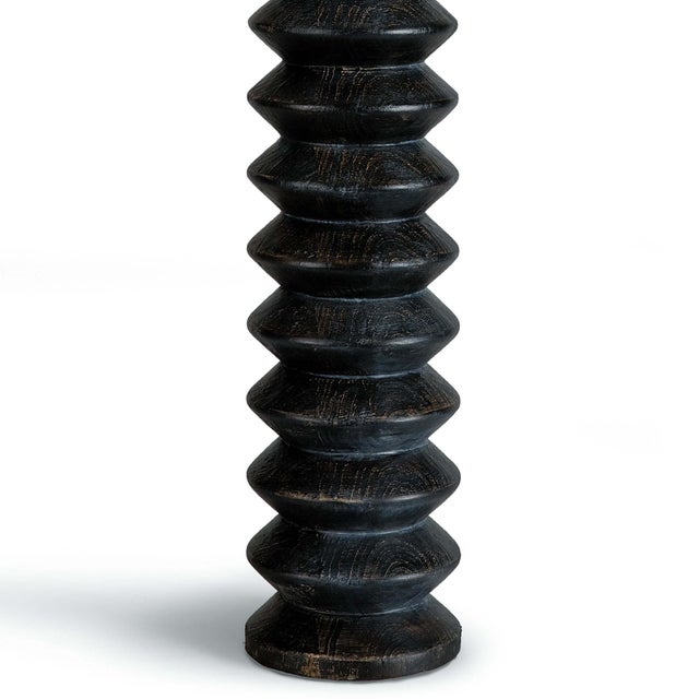 Coastal Regina Andrew Accordion Table Lamp in Ebony For Sale - Image 3 of 6