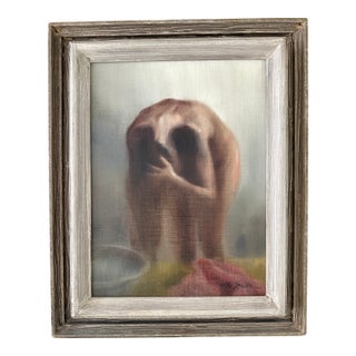 Mid 20th Century Hal Singer Oil on Canvas, “”Girl Washing Hair”, Framed For Sale