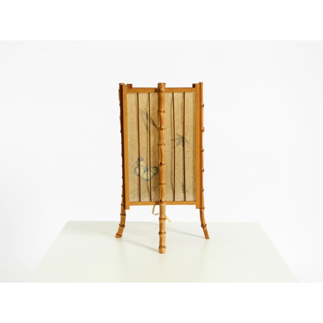 Mid-Century Modern Mid-Century Modern French Table Lamp in Bamboo and Parchment Paper, 1950s For Sale - Image 3 of 18