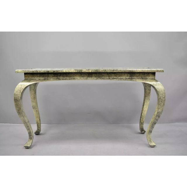 Vintage Hollywood Regency James Mont Style Console Hall Sofa Table W/ Mirror Top For Sale - Image 10 of 12