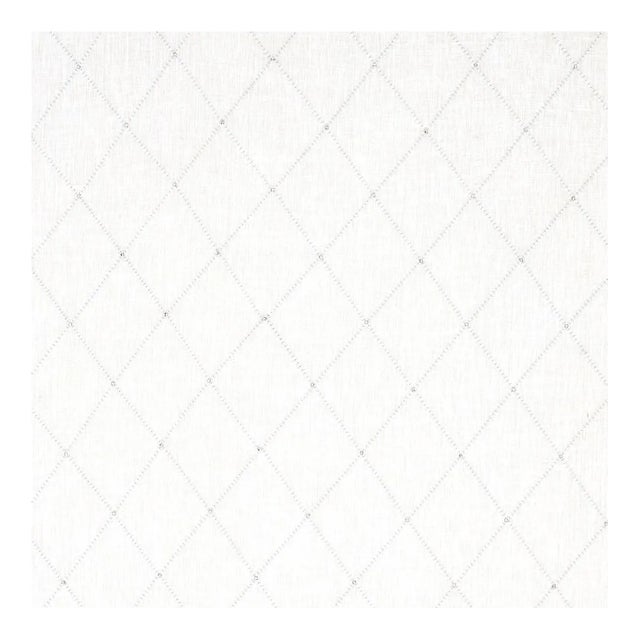 Sample - Schumacher Marquise Embroidered Sheer Fabric in Pearl For Sale