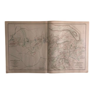 1891 Cowles Civil War Map of Battle Field of Bull Run and Battle Fields of Manassas, on July 21, 1861. For Sale