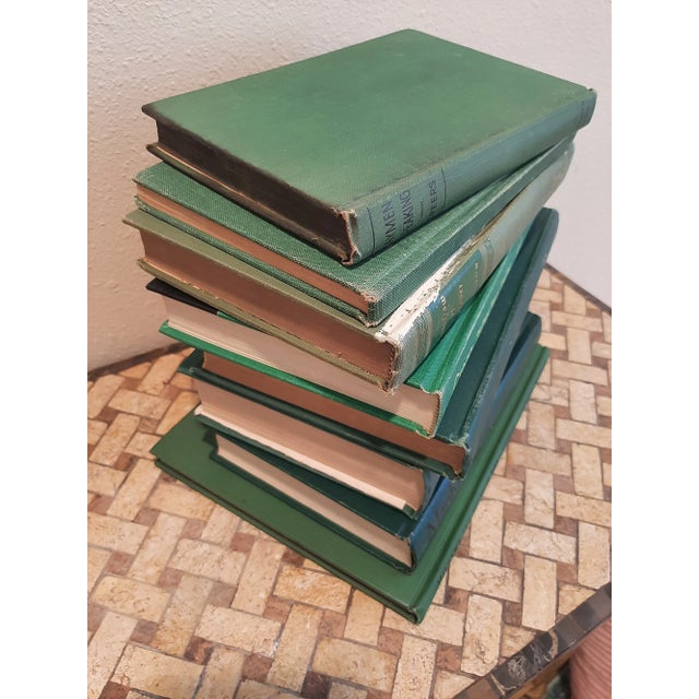 Vintage Green Books Library Bookstack Blue Book For Sale - Image 4 of 5