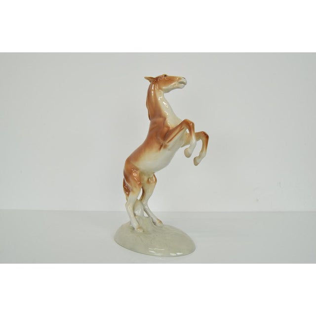 Porcelain Prancing Horse from Royal Dux, 1940s For Sale - Image 4 of 14