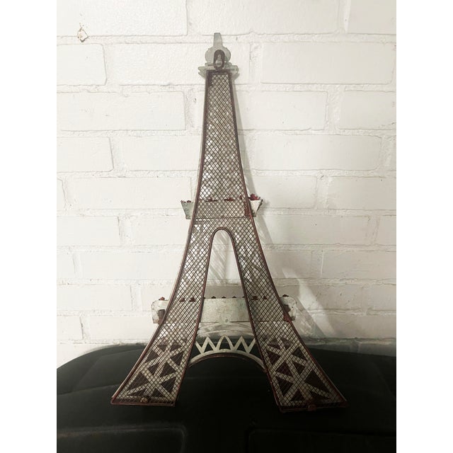 1950s Vintage Metal Eiffel Tower for Wall With Shelves For Sale - Image 5 of 5
